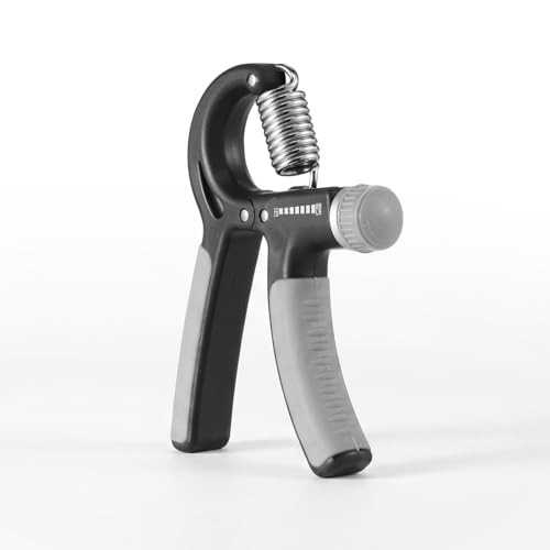Spalding - Adjustable Hand Grip Strengthener, 22-88 lbs Resistance Hand Gripper for Forearm Wrist Finger Training, Anti Slip Ergonomic Handle Grip Trainer for Home Gym Fitness (Black)