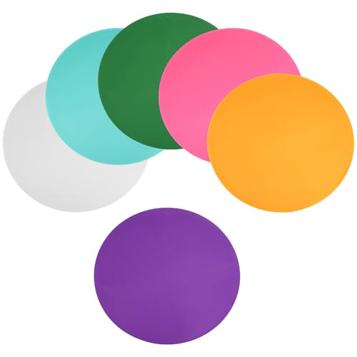 Spot Markers for Agility Dot, Non-Slip Poly Spots Floor Dots Flat Field Soccer Training Equipment for Gym - color: Orange/Purple/White/Dark Green/Light Blue/Pink