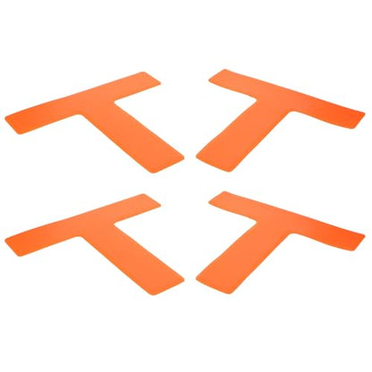 4pcs T-Shaped Soccer Training Floor Markers, Replaceable Flat Court Position Pads for Football Practice and Sports Agility Training, Orange Non-Slip Ground Spot Markers for Outdoor
