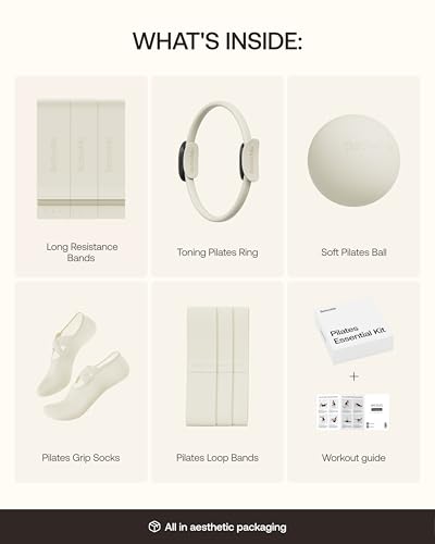 BetterMe Pilates Essential Kit - Pilates Ring, Long Resistance Bands, Pilates Loop Bands, Ball and More - Complete Home Pilates Kit for Women