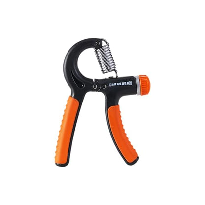 Spalding - Adjustable Hand Grip Strengthener, 22-88 lbs Resistance Hand Gripper for Forearm Wrist Finger Training, Anti Slip Ergonomic Handle Grip Trainer for Home Gym Fitness (Black/Orange)