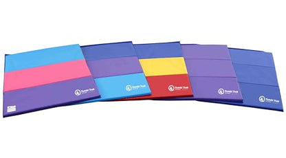 Tumbl Trak Gymnastics Folding Tumbling Panel Mat - color: Blueberry, size: 4'x6'x1.38"