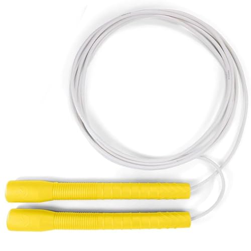 Elite Jumps Fit Rope or Fitness - Premium 4mm Pvc Speed Jump Rope - Indoor and Outdoor Exercise - Adjustable Cables for Aerobic, Gym & Home Fitness Workouts & More - color: Yellow