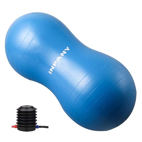 INPANY Peanut Ball - Anti Burst Exercise Ball for Labor Birthing, Physical Therapy for Kids, Core Strength, Flexible Seating, Home & Gym Fintness, Sensory Chair Wiggle Seat for Boys and Girls - color: Blue