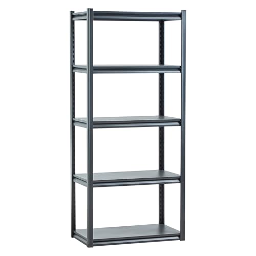 VEVOR Storage Shelves, 2000 lbs, 5 Tier Garage Storage Shelving, 18" D x 32" W x 72" H Adjustable Metal Shelves for Garage Shelves Utility Rack Shelf, Ideal for Kitchen, Warehouse, Basement, Black - size: 18" D x 32" W x 72" H
