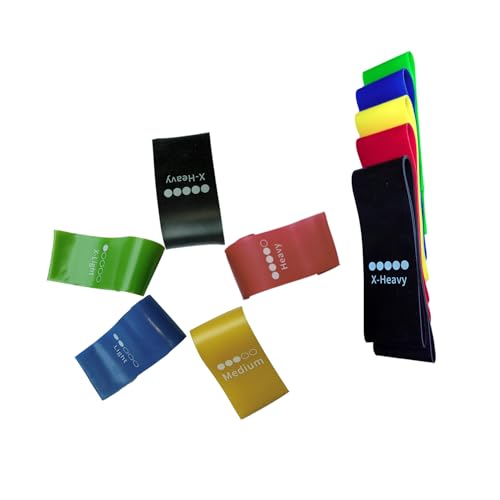 Resistance Loop Exercise Bands with Instruction Guide, Set of 5