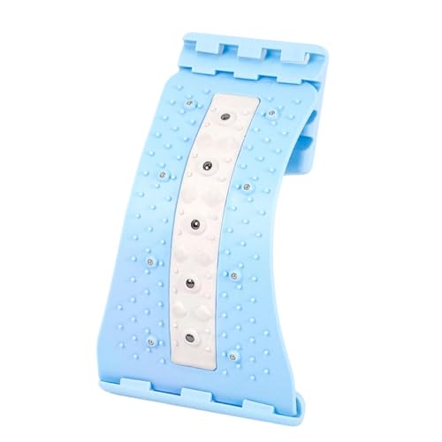 Lower Back Stretcher Curved 4 Level Adjustable with Massage Points - color: Blue