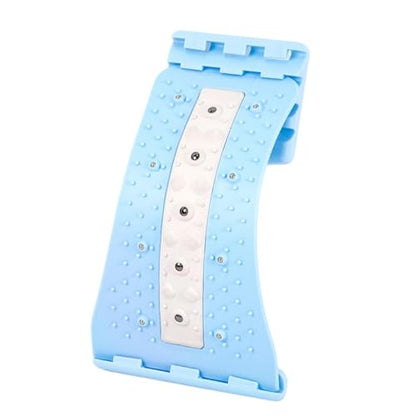 Lower Back Stretcher Curved 4 Level Adjustable with Massage Points - color: Blue