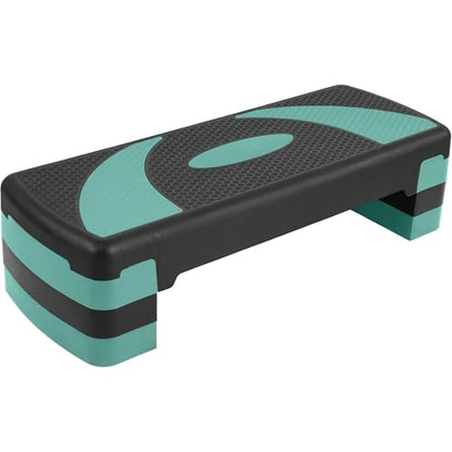 Fitvids Fitvids Step Aerobic Platform, 31" Exercise Step with 3 levels Adjustable Height, 4 Stackable Risers, Fitness Training Workout Stepper for Home Gym, Cardio Strength