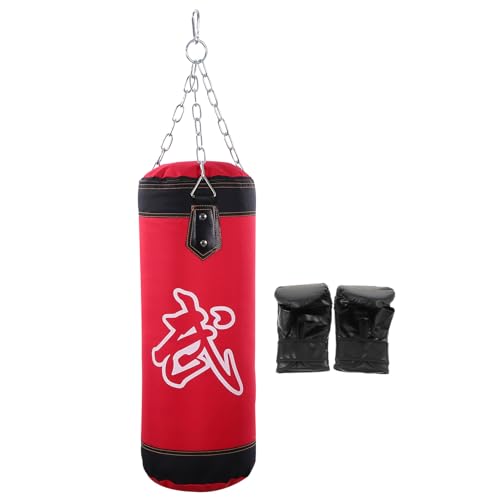 Thickened Oxford Exercise Sandbag with Triangular Steel Buckle for Boxing and Karate Training Inflatable Design for Easy Storage Fitness Target Bag Red Hollow Kicking Sandbag for