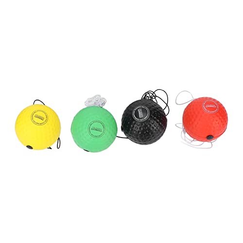 4 PU Boxing Reflex Ball with 2 Adjustable Boxing Ball Headband, 1 Storage Pouch, 1 Threading Needle, Portable Punching Balls for Adults to Improve Hand-Eye Coordination