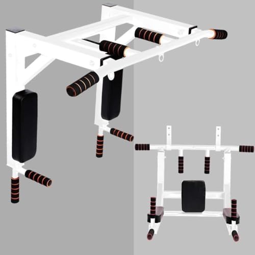 Wall-Mounted Pull-Up Bar for Home Gym, Heavy-Duty Steel, 440lbs Max Load, Dip Station & Resistance Training, Non-Slip Ergonomic Grips
