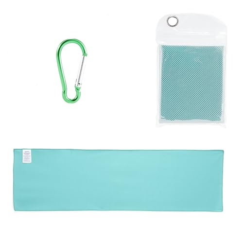 Amazon Basics Cooling Towels for Neck and Face, Sports, Workout Recovery, 40" x 12", Black/Gray/Aqua/Navy, 4-Pack