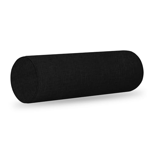 Memory Foam Cylinder Pillow - Ergonomic Cervical Pillow for Neck/Legs/Back Support, Decorative Bolster for Home Sofa/Bed,Cervical Neck Roll Memory Foam Cushion with washable cover (Black, 6x18) - color: Black, size: 6x18