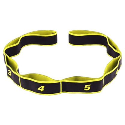 Stretching Straps 90cm Long Numbered Resistance Band with 8 Loops - Exercise Bands Adjustable Tension for Yoga, Pilates, Dance & Strength Training (Yellow), Yoga Strap, Stretching Straps - color: Yellow