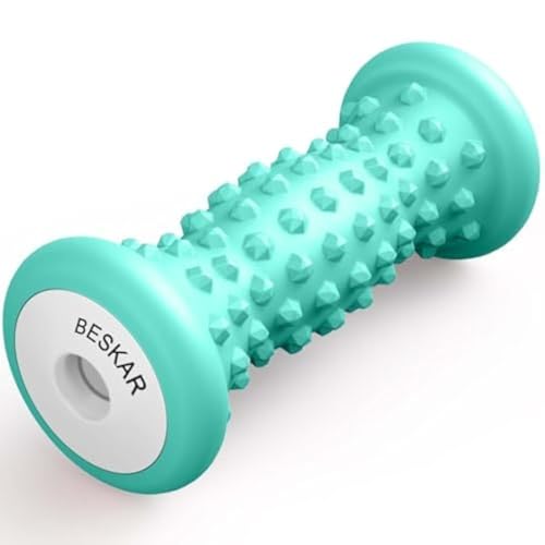 BESKAR Foot Massage Roller for Plantar Fasciitis Relief, Portable Deep Tissue Muscle Massage, Arch and Heel Pain Relief, Trigger Point Therapy Reflexology Tool - color: Green
