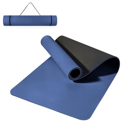 Yoga Mat Non Slip, Pilates Fitness Mats, 72" x 24" Extra Width ＆ Thick, Anti-Tear Exercise Mat with Carrying Strap, Workout Mats for Stretching,Yoga Studio,Gym or Home Workouts