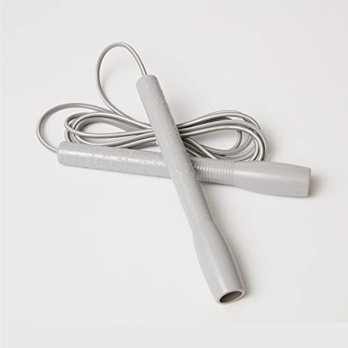 Skipping Jump Rope for Fitness Workout - Light Weight, Adjustable, Tangle Free, Excellent line control for Cardio Boxing, CrossFit, Training Exercise All Ages and Gender ( Special Luxury, KA-220, Made in Korea) - color: Spring Gray