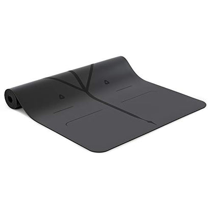 Liforme Travel Yoga mat – Patented Alignment System, Warrior-Like Grip, Non-Slip, Eco-Friendly, Ultra-Lightweight and Sweat Resistant, Made with Natural Rubber - color: Gray