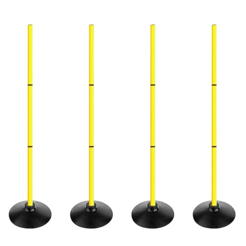 TNZMART 3.9FT Detachable Speed Agility Poles Agility Training Poles Set Adjustiable Height Soccer Poles with Rubber Base