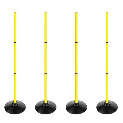 TNZMART 3.9FT Detachable Speed Agility Poles Agility Training Poles Set Adjustiable Height Soccer Poles with Rubber Base