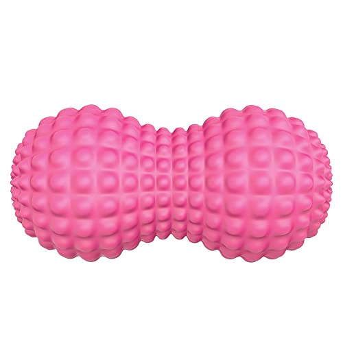 SELEWARE Peanut Massage Ball, Peanut Double Lacrosse Massage Roller Ball for Back Neck Shoulder Spine Legs Hips, Deep Tissue Peanut Roller Ball Trigger Point Muscle Massage Ball, Pink - color: Pink