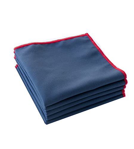 Unisex Sweat Absorbing Microfiber Handkerchiefs Quick Dry Sport Gym Towels 5 Pack - color: Navybule
