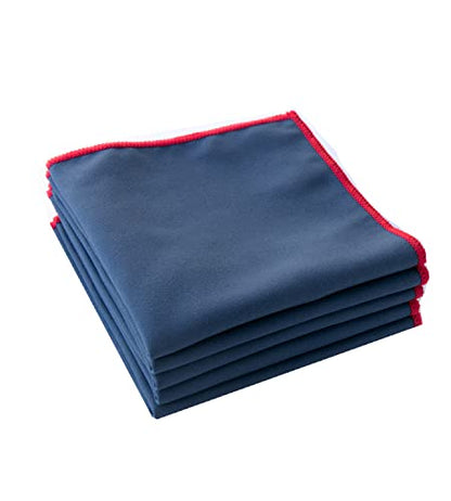 Unisex Sweat Absorbing Microfiber Handkerchiefs Quick Dry Sport Gym Towels 5 Pack - color: Navybule