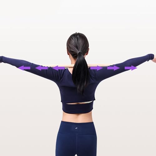 Correct Postures Exercise Stick Wood Training Stick Postures Corrector for Stretching Flexibility Balance Strength Comfortabl