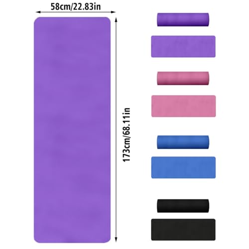 Yoga Mat for Women & Men, Non Slip Anti-Tear High Density Exercise Pad with Carrying Strap, Home Workout Mat for Floor, Gym, Fitness, Pilates, Stretching