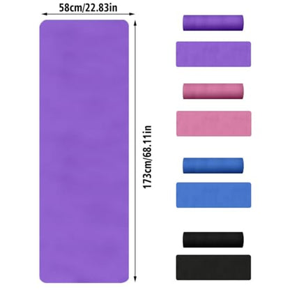 Yoga Mat for Women & Men, Non Slip Anti-Tear High Density Exercise Pad with Carrying Strap, Home Workout Mat for Floor, Gym, Fitness, Pilates, Stretching