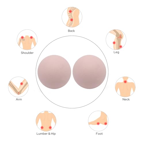 SIMPLECOOL Hard Massage Ball Lacrosse Ball Size Fascia Balls, 2 Pack, Pink - color: Pink