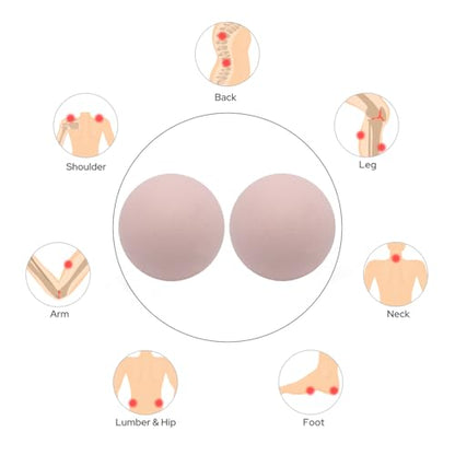 SIMPLECOOL Hard Massage Ball Lacrosse Ball Size Fascia Balls, 2 Pack, Pink - color: Pink