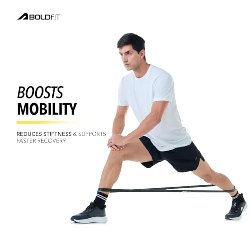 Boldfit Heavy Resistance Band for Exercise & Stretching, Pull Up Band Suitable in Home & Gym Workout, Power Bands for Men & Women. (Black 15-30 kg Resistances)(Material: Natural Rubber )