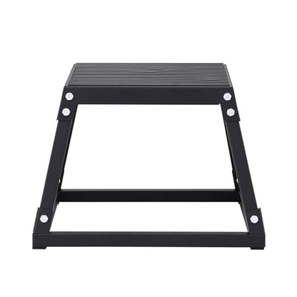 Happybuy 12" Plyometric Jump Box, Steel Plyo Box, Anti-Slip Fitness Platform, Jumping Agility Box for Home Gym Training, Conditioning, Strength Training, Black