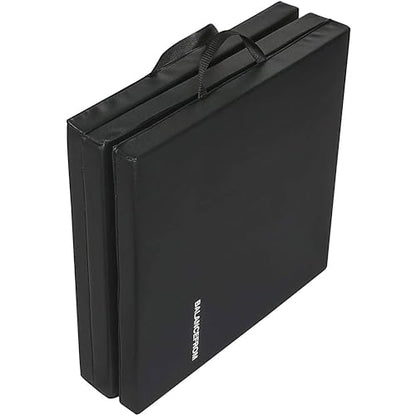 BalanceFrom 2-Pack 6x2 Feet 3-Panel Folding Gymnastics Mat, Black – 2-Inch Thick Pad with Vinyl Surface and Carrying Handles for Tumbling, Yoga, Pilates, Home Workouts, and Martial Arts
