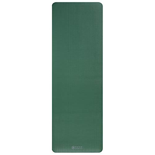 Gaiam Yoga Mat, Pilates & Exercise Mat, Thick Mat 2/5" (10mm) Workout Mat with Easy-Cinch Carrying Strap for Home & Gym Workouts - color: Green