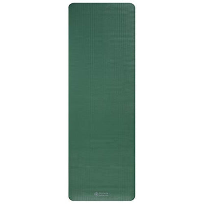 Gaiam Yoga Mat, Pilates & Exercise Mat, Thick Mat 2/5" (10mm) Workout Mat with Easy-Cinch Carrying Strap for Home & Gym Workouts - color: Green