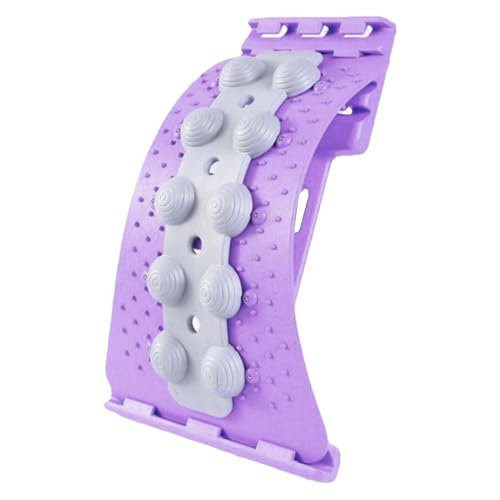 4-Level Adjustable Back Stretcher Device | Built-in Massage Point with Guide Design | Convenient Lumbar Traction Backs Stretcher for Correction Muscle Exercise Spinal Neck Nerve Yoga - color: Violet