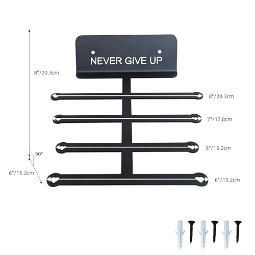 Resistance Rack Band Storage Hanger Gym Equipment Organizer Pull Up Bands Jump Ropes, Never Give Up Gym Décor Storage Rack for Home Gym