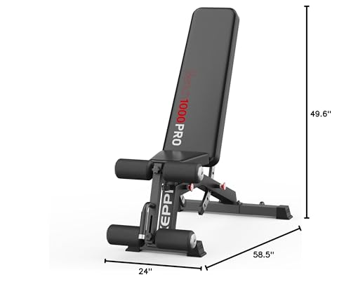 Adjustable Weight Bench, Commercial Grade 1200LB Workout Bench Press Set for Home Gym Strength Training Exercise, Incline Bench with 12+3 Adjustable Backrest&Seat Positions for Full Body Fitness - color: BLACK