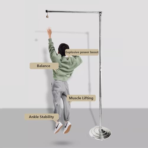 Adjustable Height Jump Trainer, Floor Standing Vertical Training Equipment, Measurement, Stable Base, Measurement Aid ()