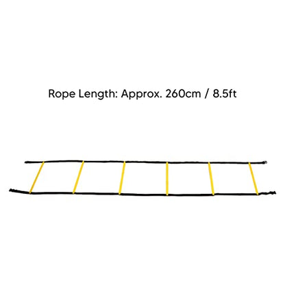 Speed Movement Ladder 2.6m | Fixed Rungs for Football/Basketball/Soccer Training | Portable Training Equipment with Carry Bag
