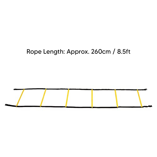 Speed Agility Training Ladder, Fixed Agility Ladder for Football Basketball, 2.6m PP and Nylon Speed Training Equipment with Carry Bag for Balance Coordination Drills