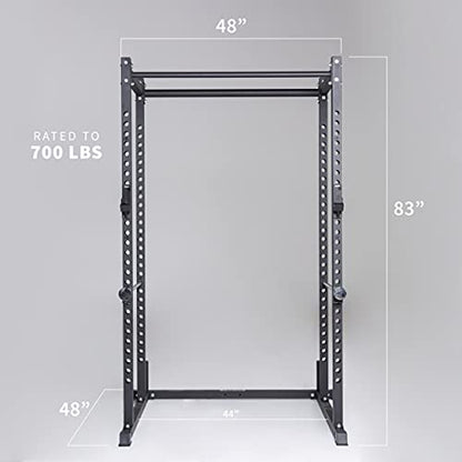 REP Fitness PR-1100 Power Rack Home Gym System, Squat Cage with Attachment Compatibility Multi-Grip Pull Up Bar, Adjustable J Cups, Extended Safeties, 700 lb Capacity, Strength Training Equipment - style: Power Rack