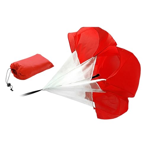 Running Speed Training 56" Parachute with Adjustable Strap: Speed Chute Resistance Parachute Umbrella Training Sprint Power Trainer for Runner, Football, Soccer Drilling - color: Red