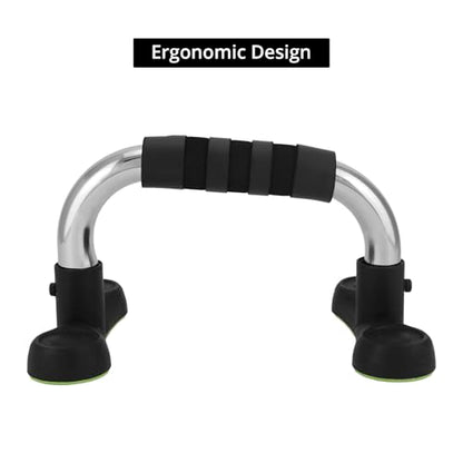 QWORK Steel Push Up Handles for Floor, Portable Push Up Stands with Non-Slip Grip, Angled Incline