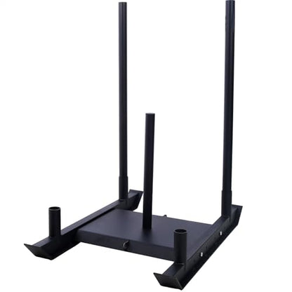 Weight Training Pull Sled, Heavy Duty Push Pull Fitness Sled for Speed and Strength Training, Steel Power Sled Workout Equipment for Athletic Conditioning, Fits 2" Weight Plates,Black - color: Black