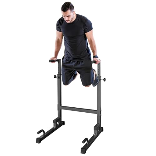 Dip Bar Multifunctional Dip Station with Adjustable Height Standing Pull Up Bar Pull Up Rack for Home Gym Full Body Strength Training Workout Fitness Equipment