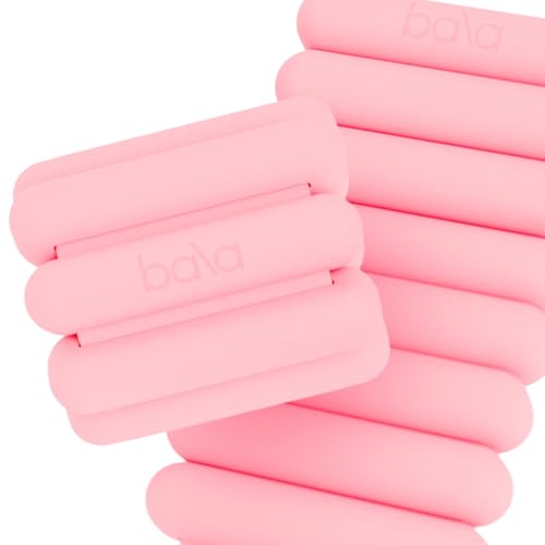 Bala Bangles Wrist & Ankle Weights for Women & Men, Home Gym Equipment - color: Blush, size: 3 LB